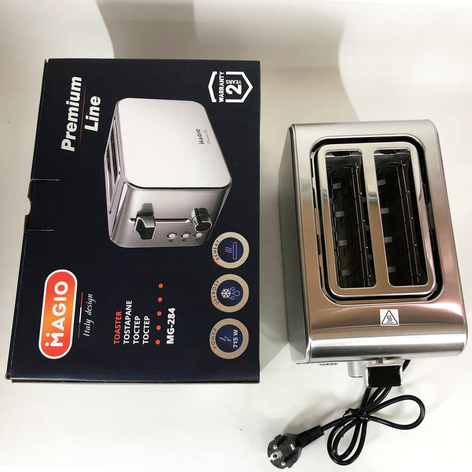 Тостер Magio MG-284 715 Вт, тостер для 2 грінок, електричний горизонтальний тостер, універсальний тостер — изображение 15