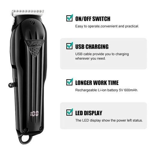 Машинка для стрижки VGR V-982 — LED-дисплей і 0 мм різець — изображение 3