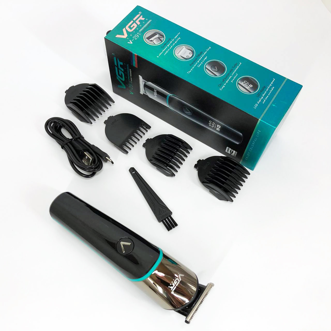 Машинка для стрижки VGR V-291 — професійний T‑триммер з USB-зарядкою — изображение 24