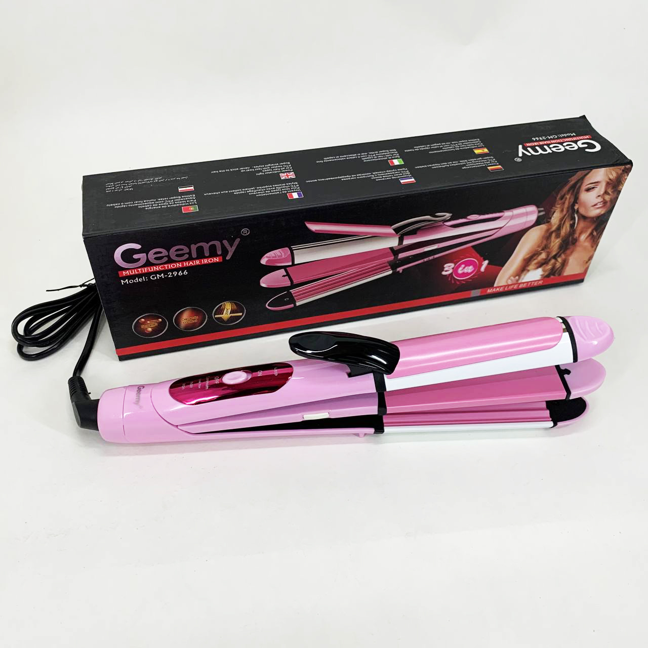 Випрямляч-стайлер GEMEI GM-2966 3-в-1 — гофре та плойка — изображение 3
