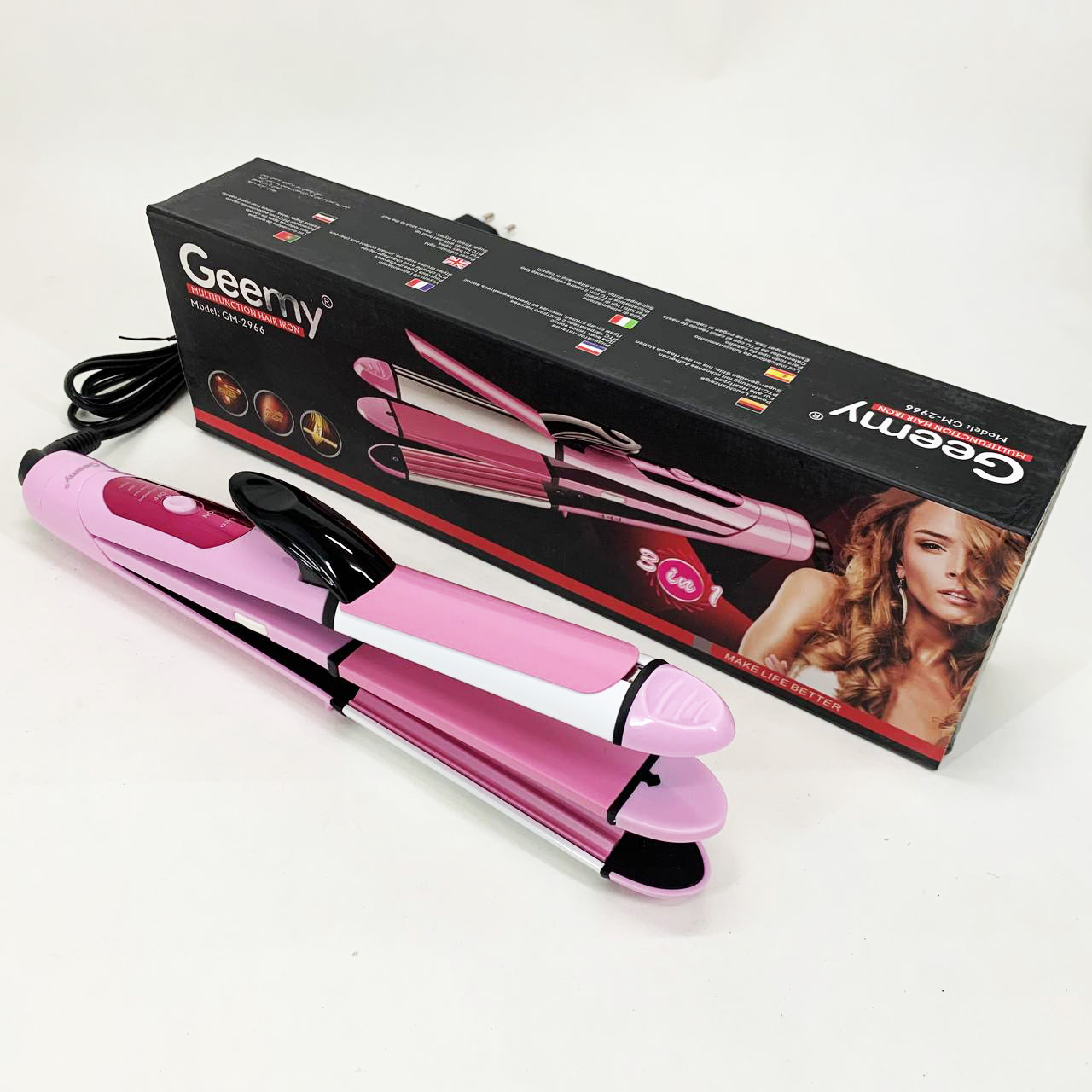 Випрямляч-стайлер GEMEI GM-2966 3-в-1 — гофре та плойка — изображение 10