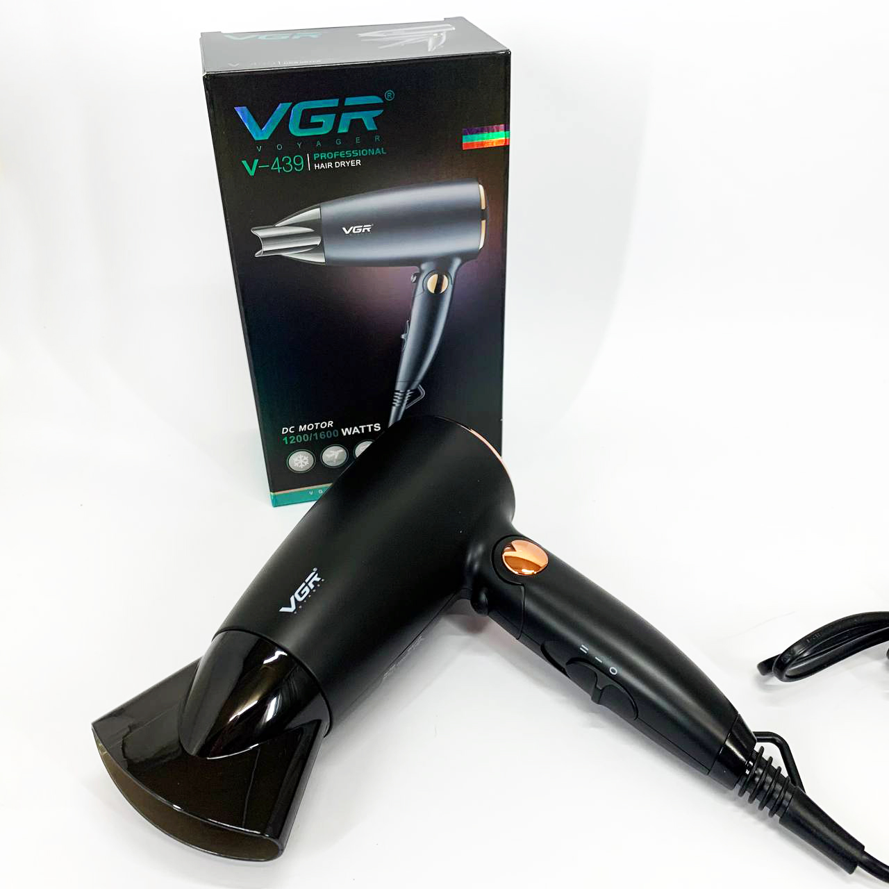 Професійний фен VGR V-439 — компактний, іонізація, 1200–1600 Вт — изображение 10