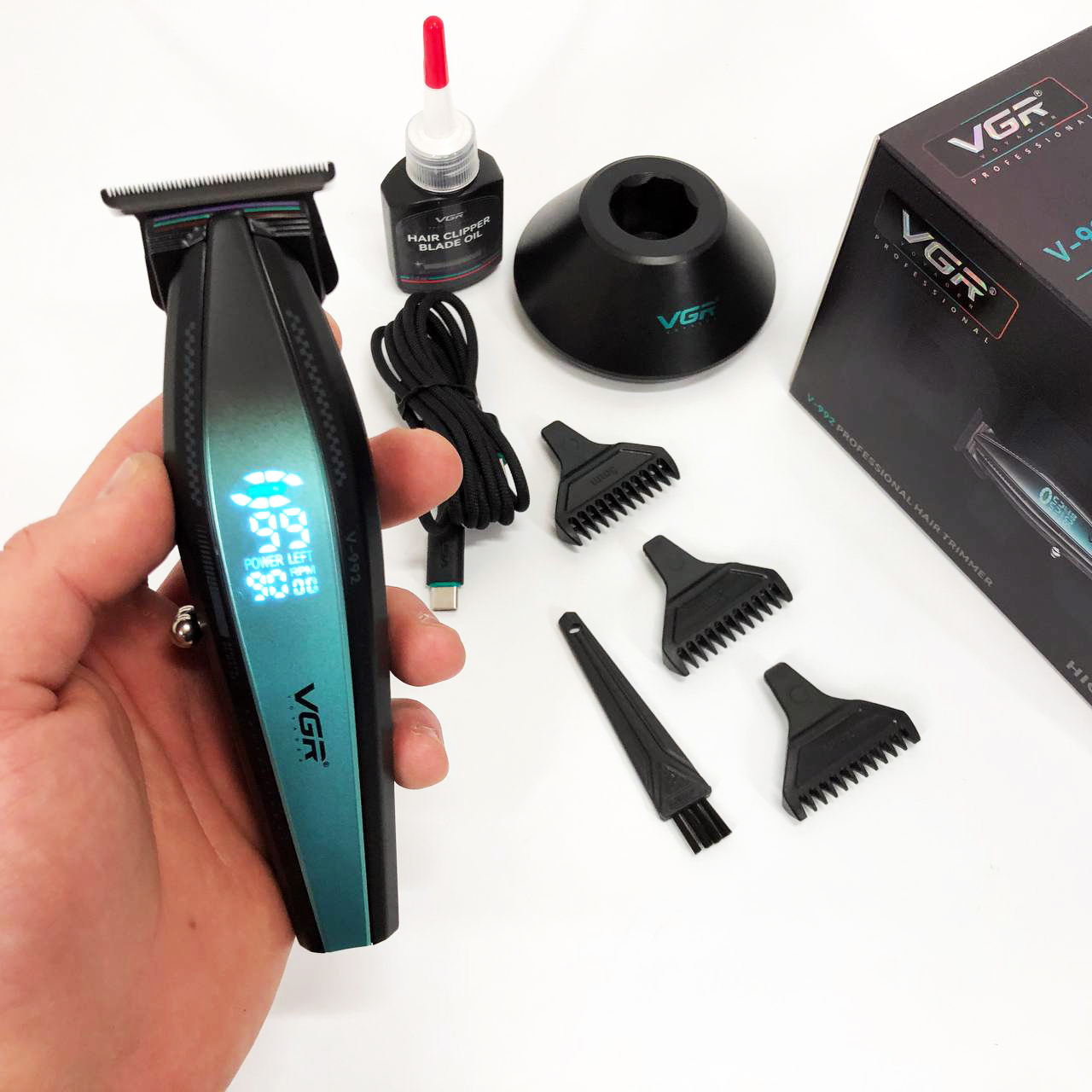 Машинка для стрижки VGR V-992 — 9000 об/хв, до 240 хв роботи — изображение 7