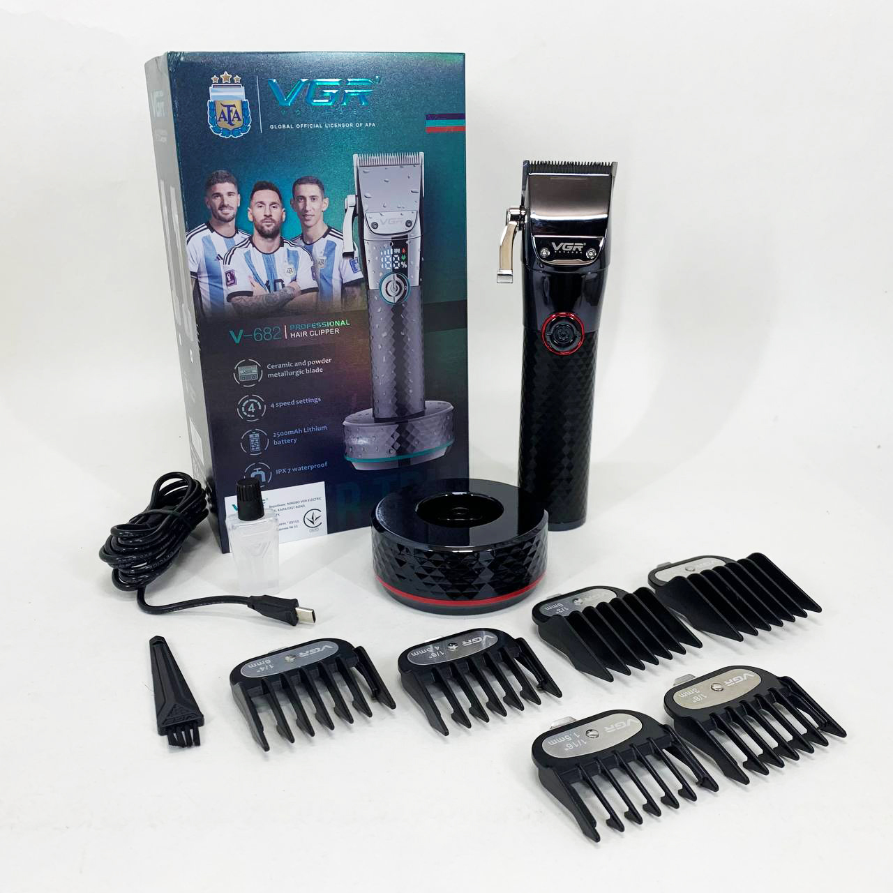 Акумуляторна машинка для стрижки VGR V-682 — до 300 хв, LCD