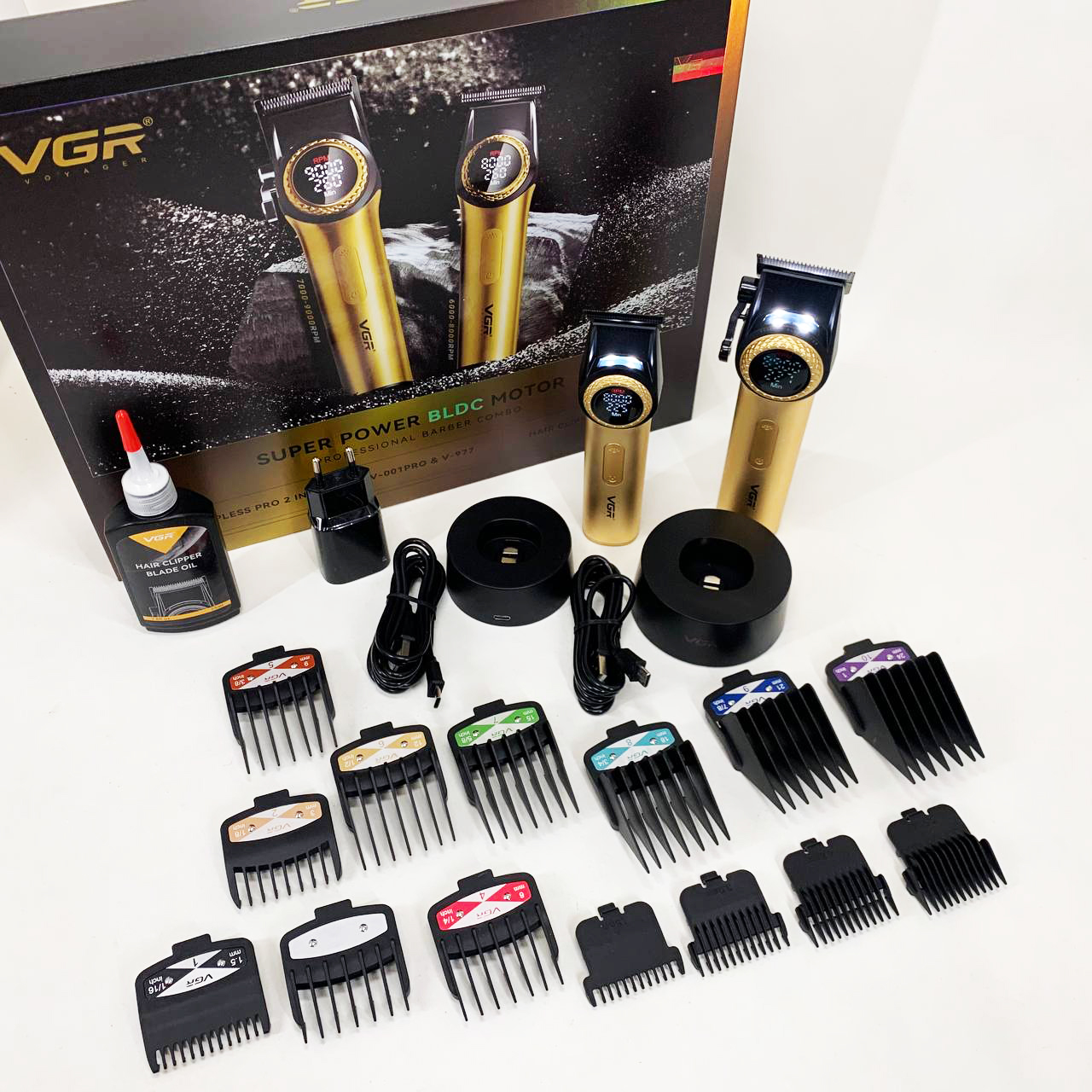 Набір VGR V-001 + V-977 GOLD — машинка і триммер, DLC, до 300хв — изображение 8
