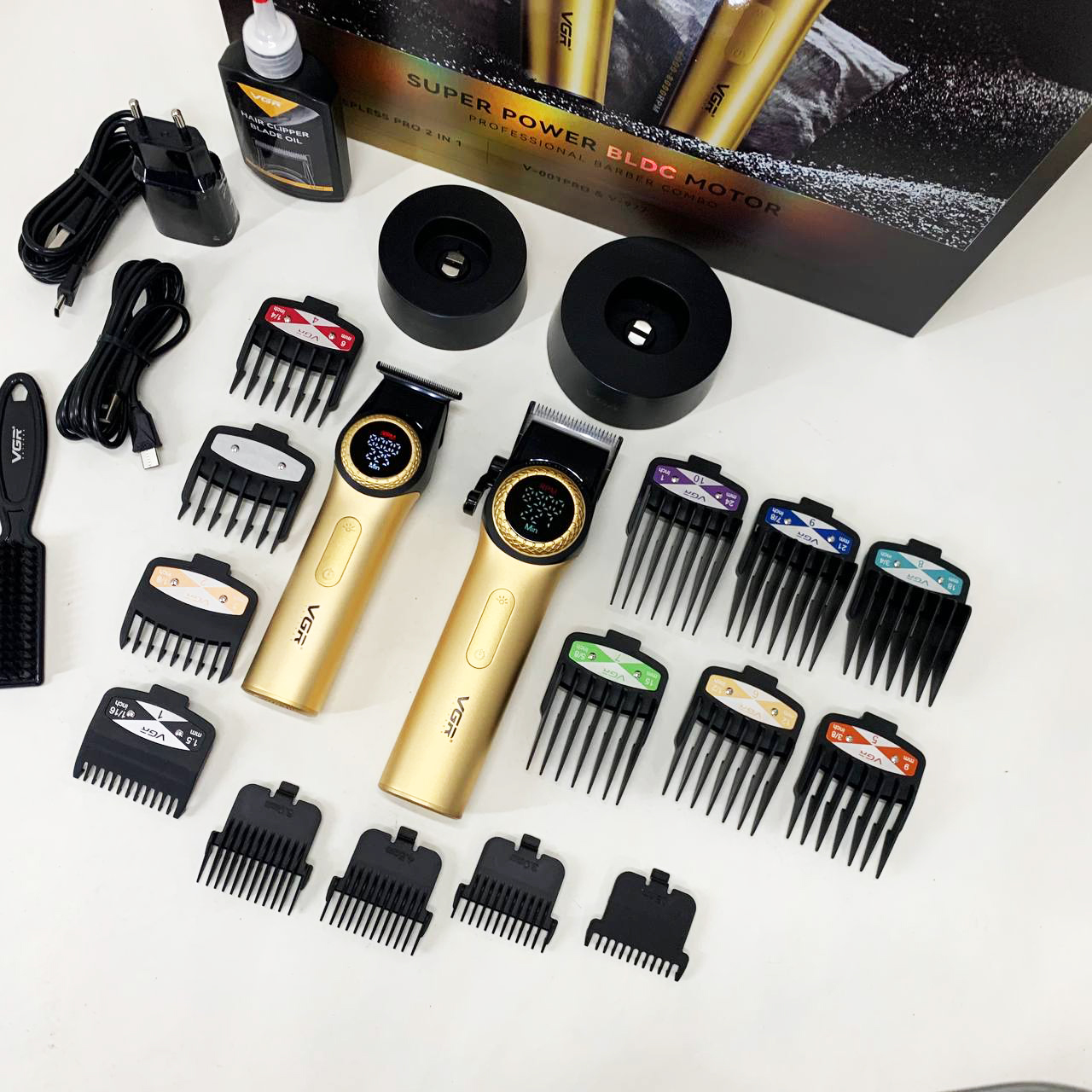Набір VGR V-001 + V-977 GOLD — машинка і триммер, DLC, до 300хв — изображение 15