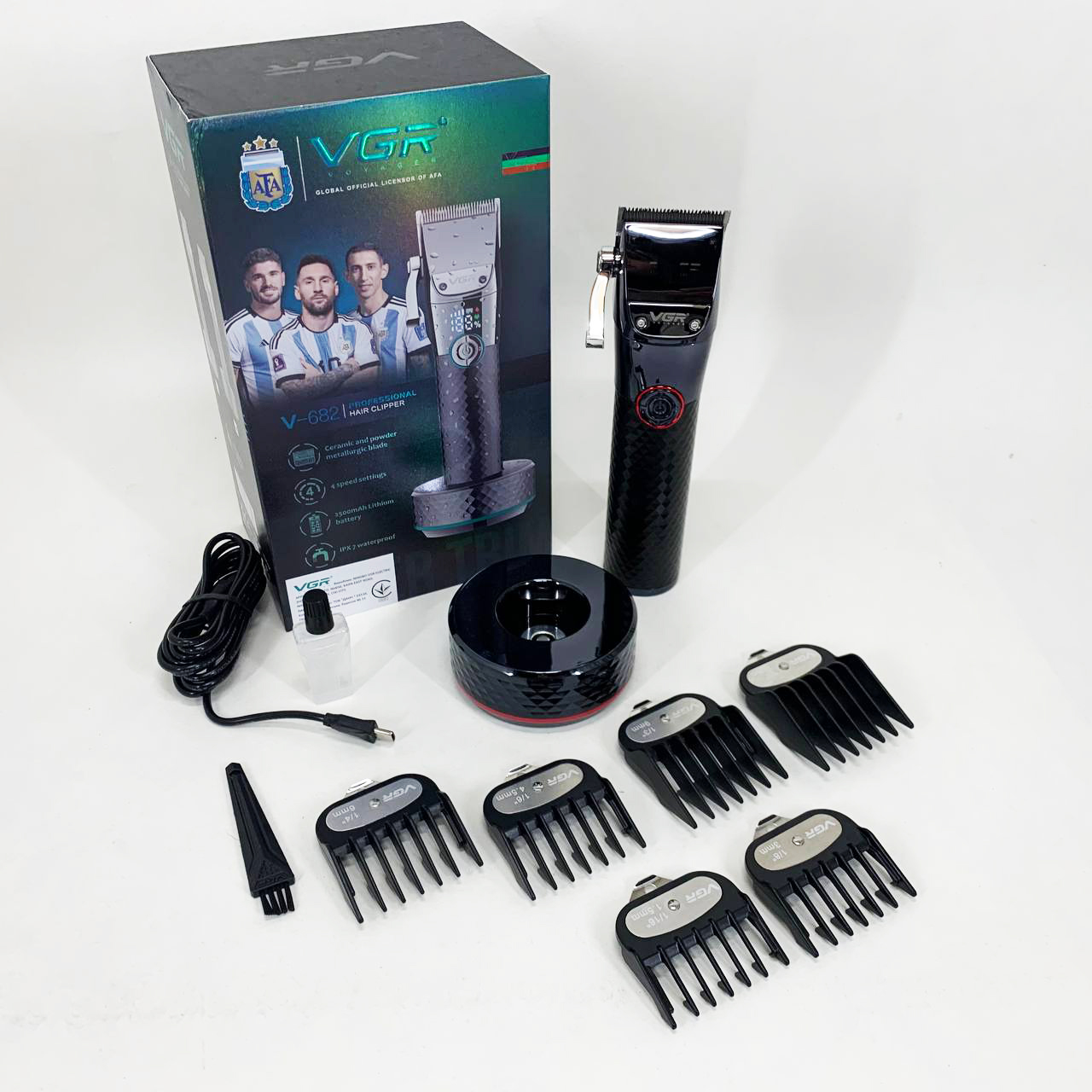 Акумуляторна машинка для стрижки VGR V-682 — до 300 хв, LCD — изображение 3