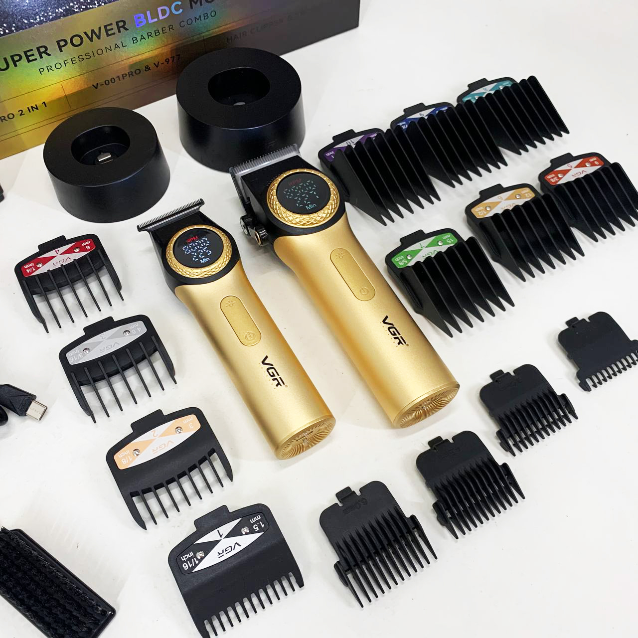 Набір VGR V-001 + V-977 GOLD — машинка і триммер, DLC, до 300хв — изображение 13