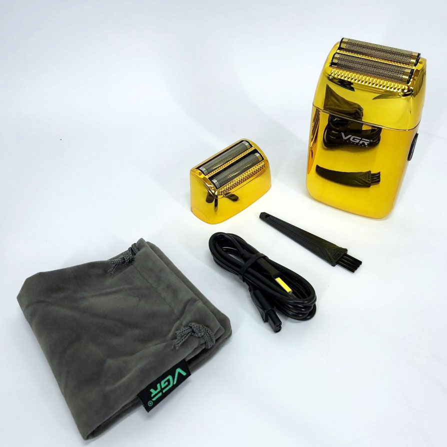 Професійний шейвер VGR V-399 GOLD, бездротова електробритва, бритва триммер для бороди — изображение 12