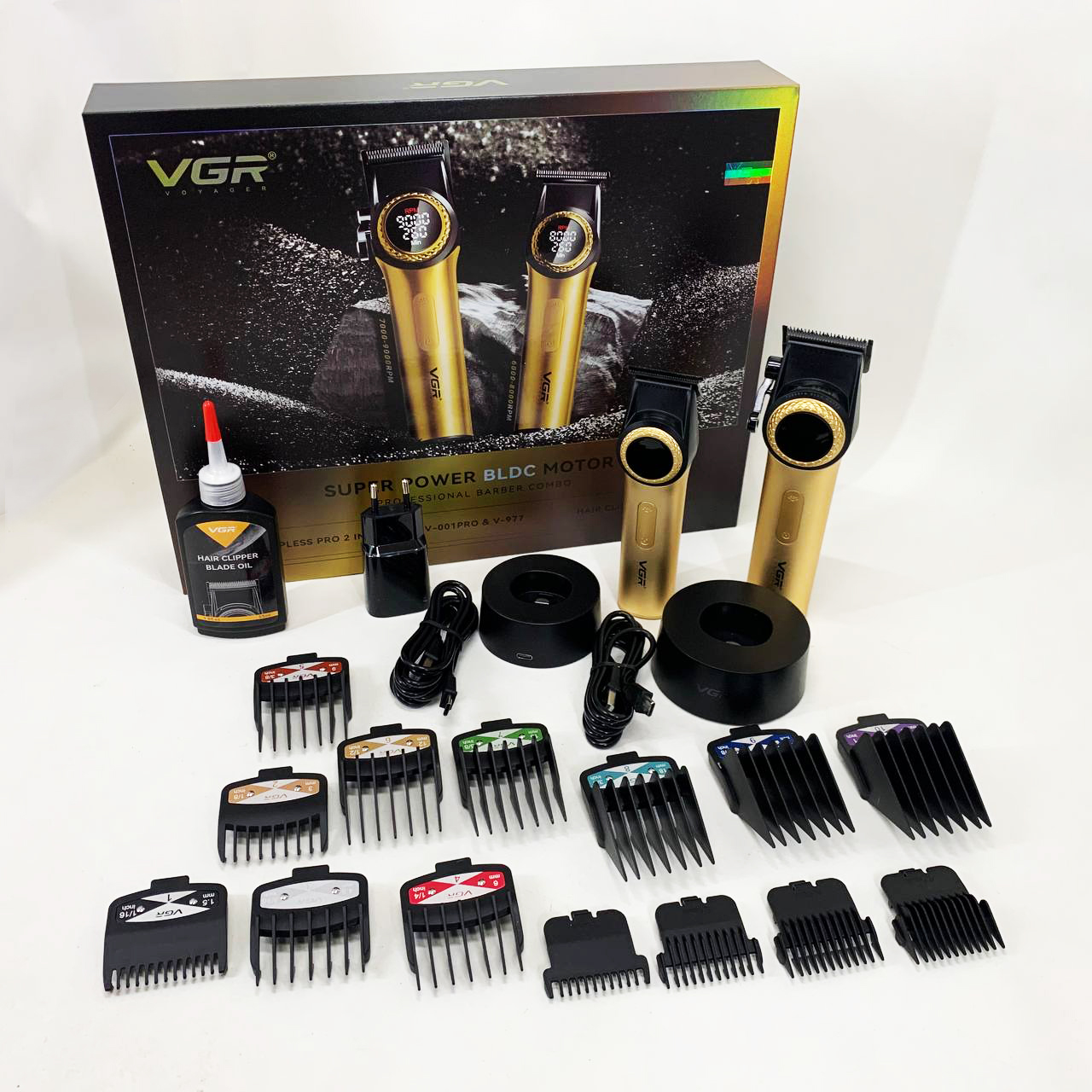 Набір VGR V-001 + V-977 GOLD — машинка і триммер, DLC, до 300хв — изображение 9