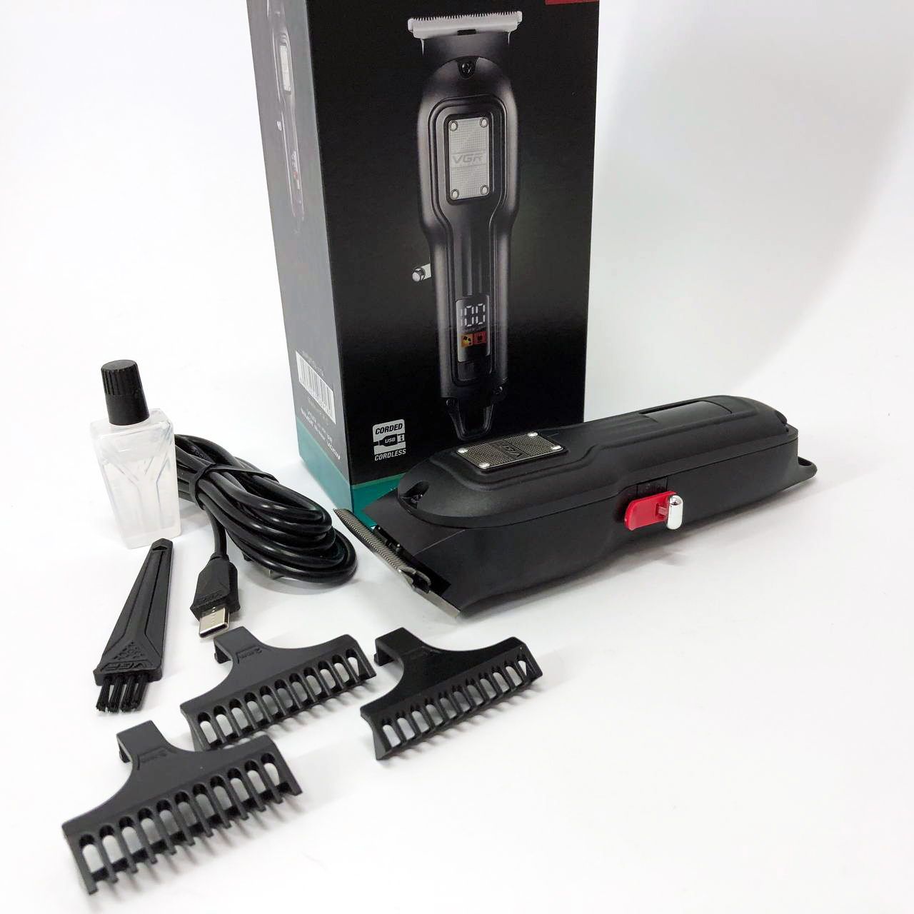 Машинка для стрижки волосся VGR V-918 — бездротова з дисплеєм, 240 хв роботи — изображение 12