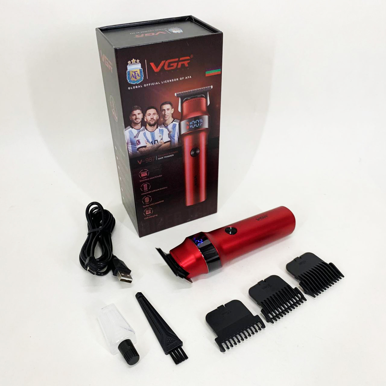 Машинка для стрижки VGR V-987 — 400 хв роботи, USB-C, керамічне лезо — изображение 5
