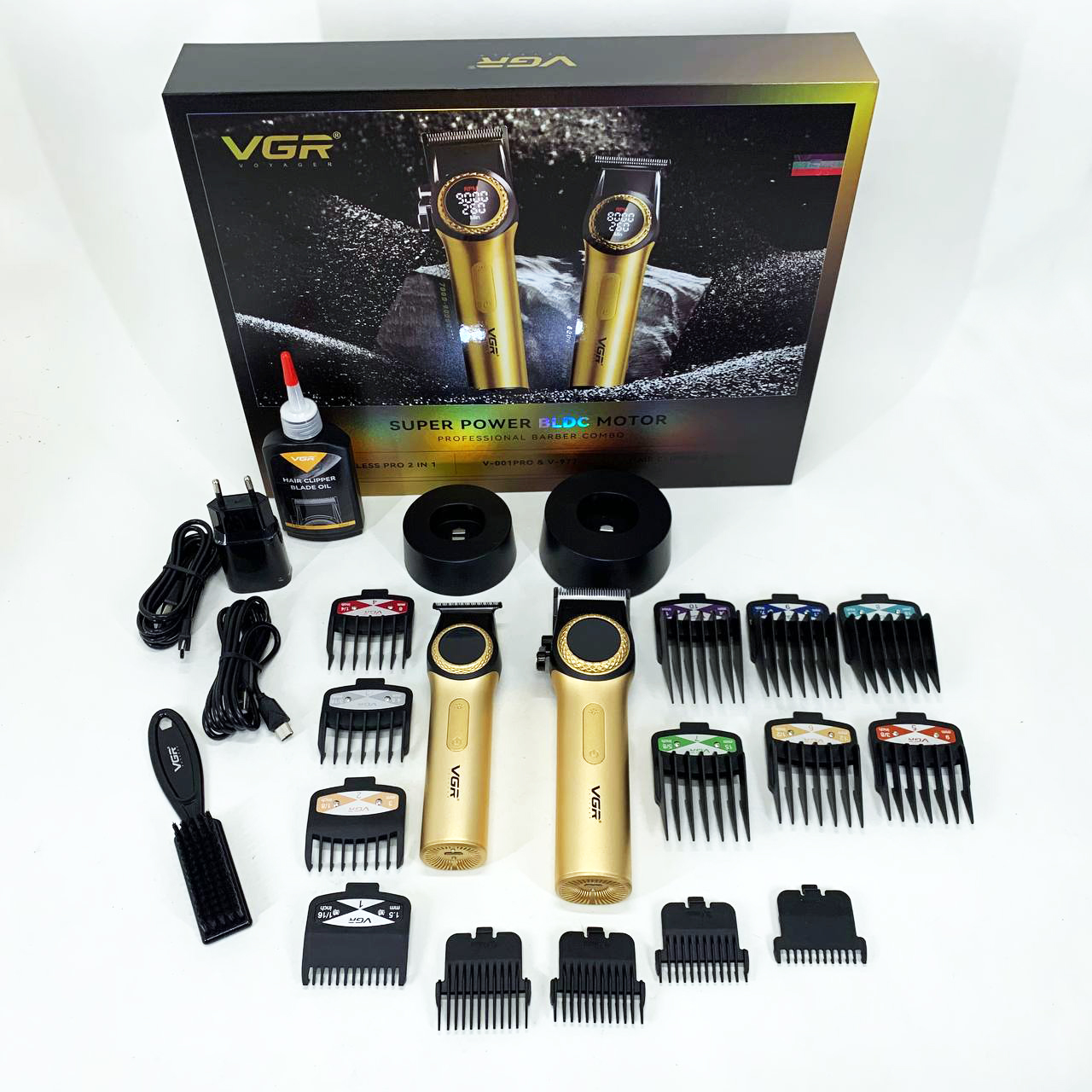 Набір VGR V-001 + V-977 GOLD — машинка і триммер, DLC, до 300хв — изображение 4