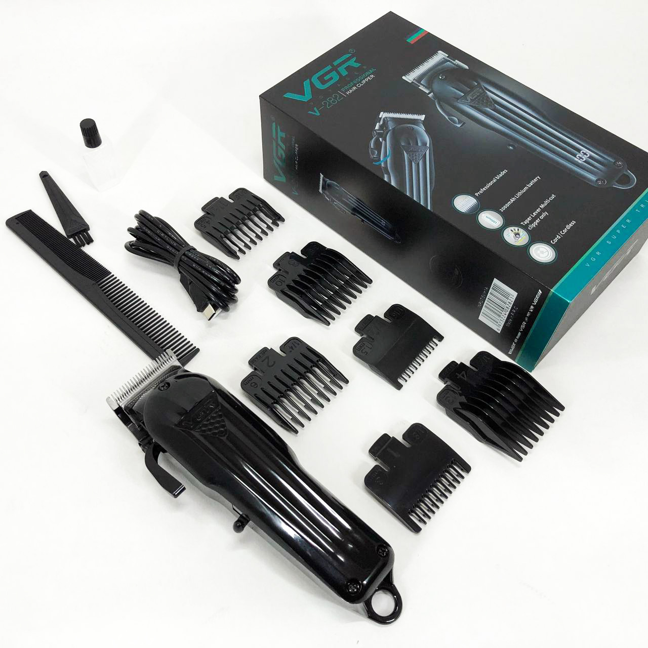 Машинка для стрижки VGR V-282 акумуляторна — 200 хв автономії, LED — изображение 2