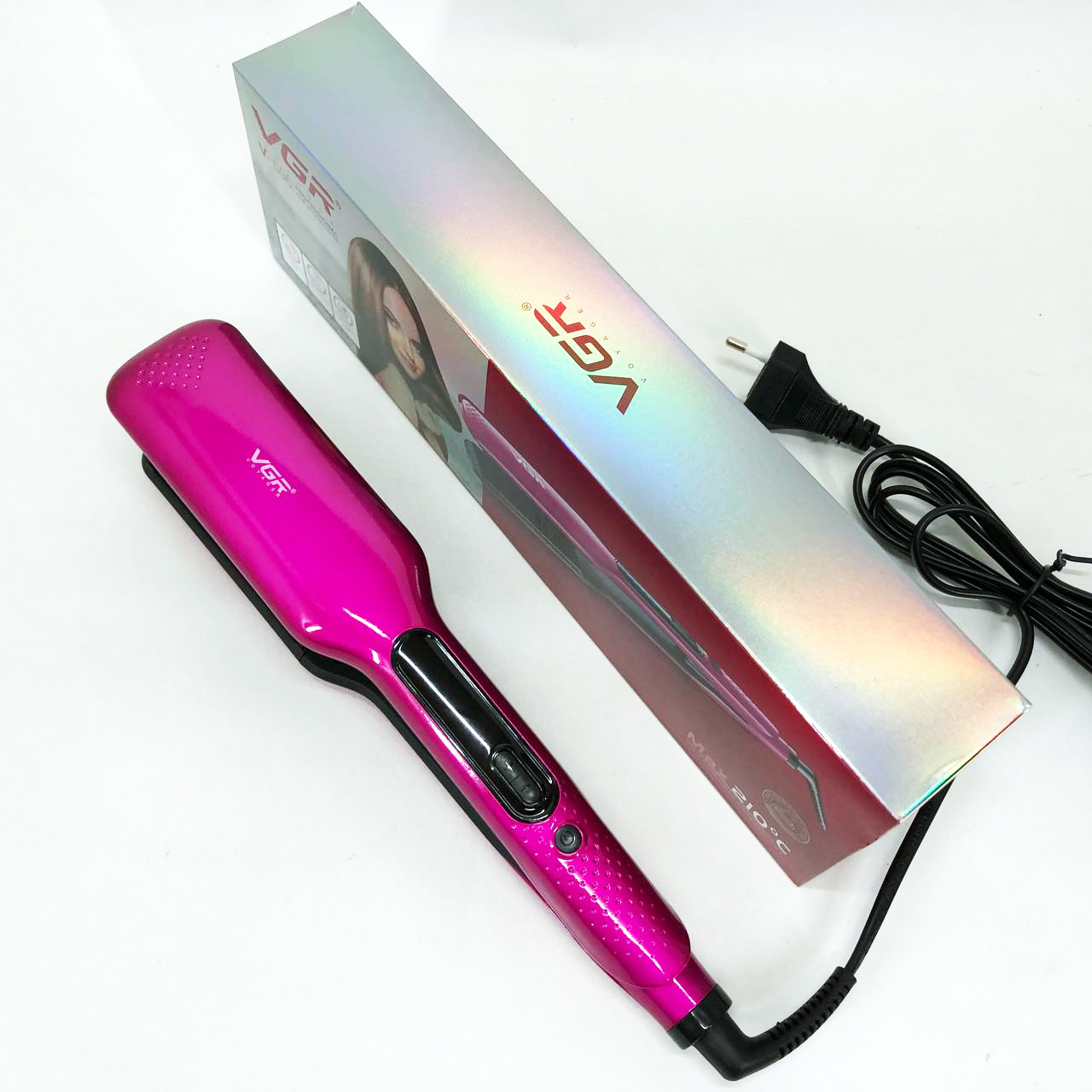 Випрямляч волосся VGR V-506 — широкі керамічні пластини, LED 130–210°C — изображение 8