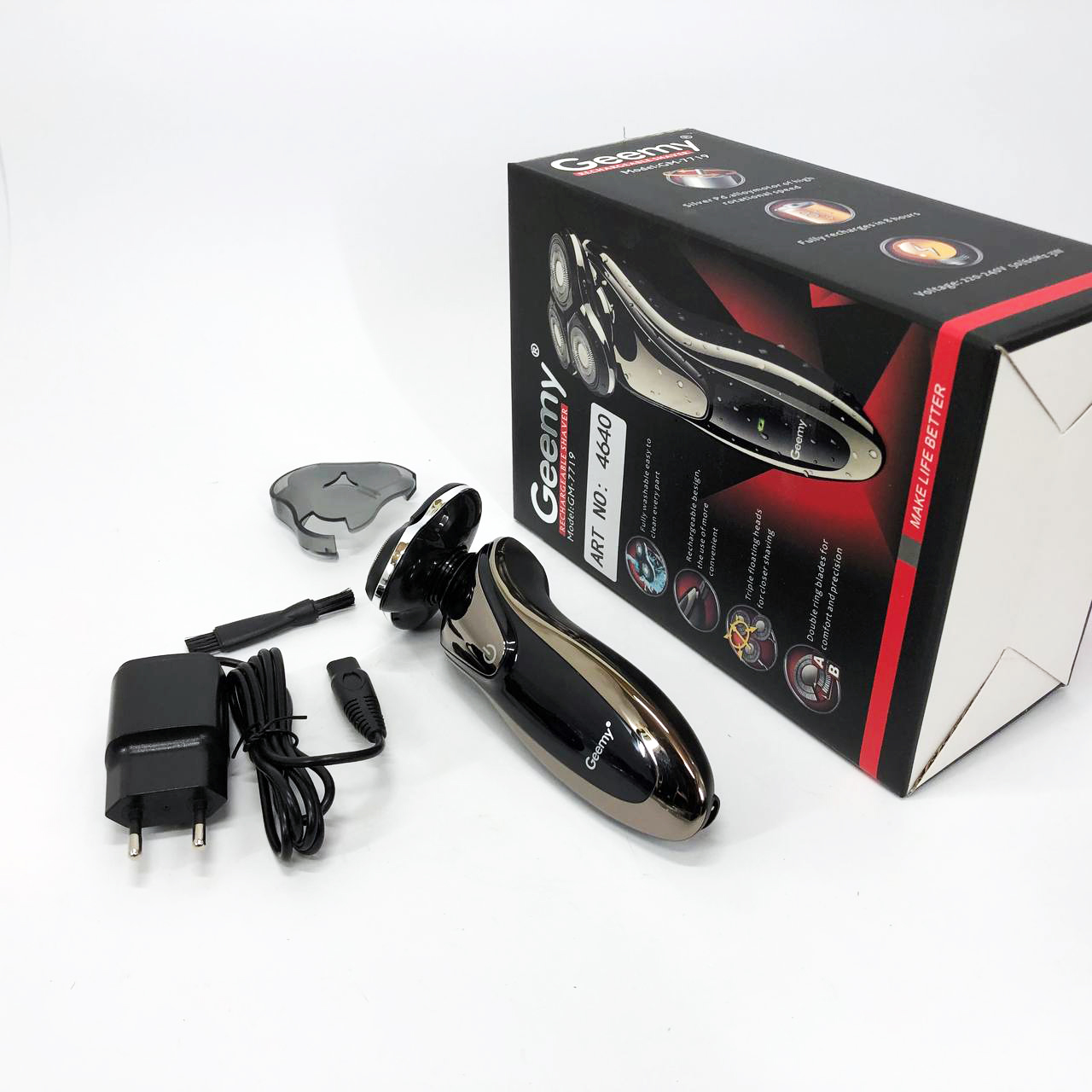 Електробритва Gemei GM-7719 Акумуляторна Електрична Бритва, Машинка для гоління триммер — изображение 9