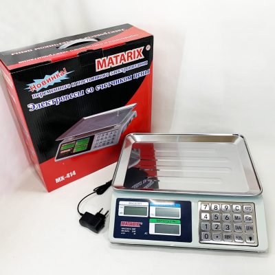 Торгові ваги Matarix MX-414 до 50 кг — з лічильником ціни та акумулятором