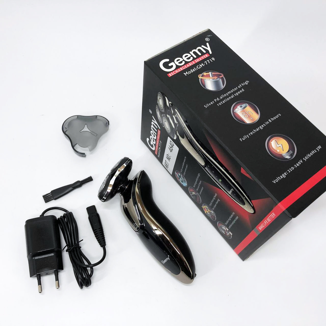 Електробритва Gemei GM-7719 Акумуляторна Електрична Бритва, Машинка для гоління триммер — изображение 11