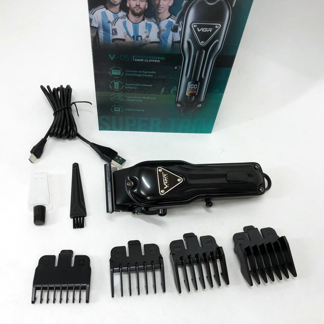 Машинка для стрижки VGR V-051 — до 300 хв роботи, DLC-лезвія, USB-C — изображение 10