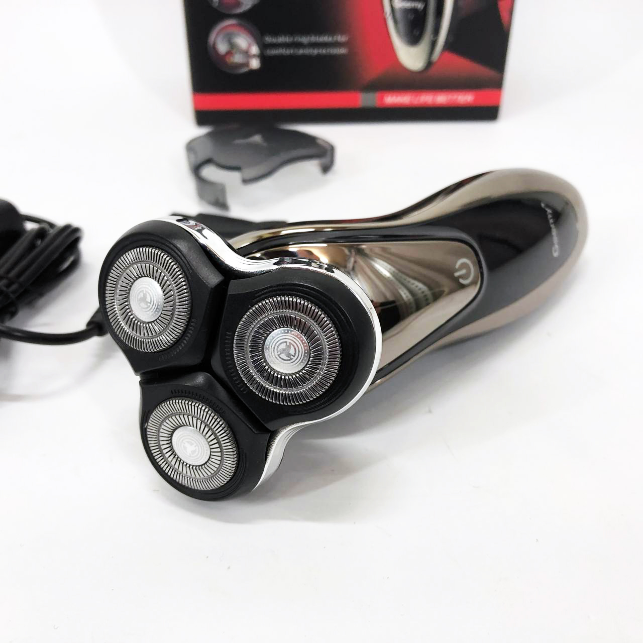 Електробритва Gemei GM-7719 Акумуляторна Електрична Бритва, Машинка для гоління триммер — изображение 13