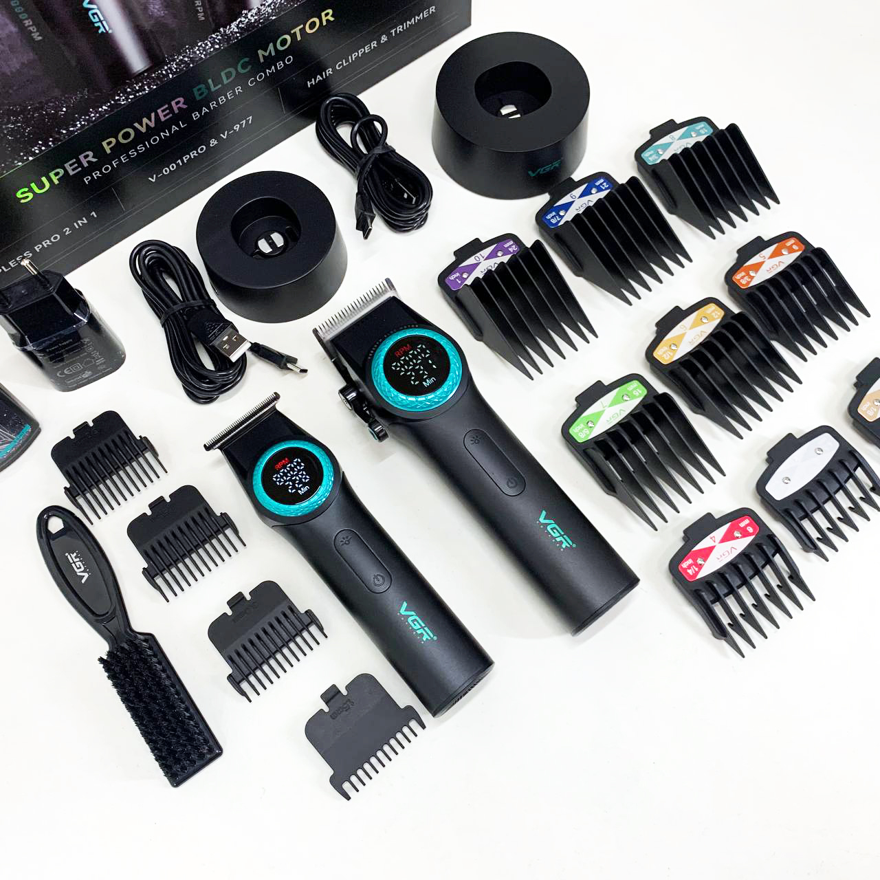 Набір машинка і триммер VGR V-001 & V-977 — до 300 хв роботи — изображение 2