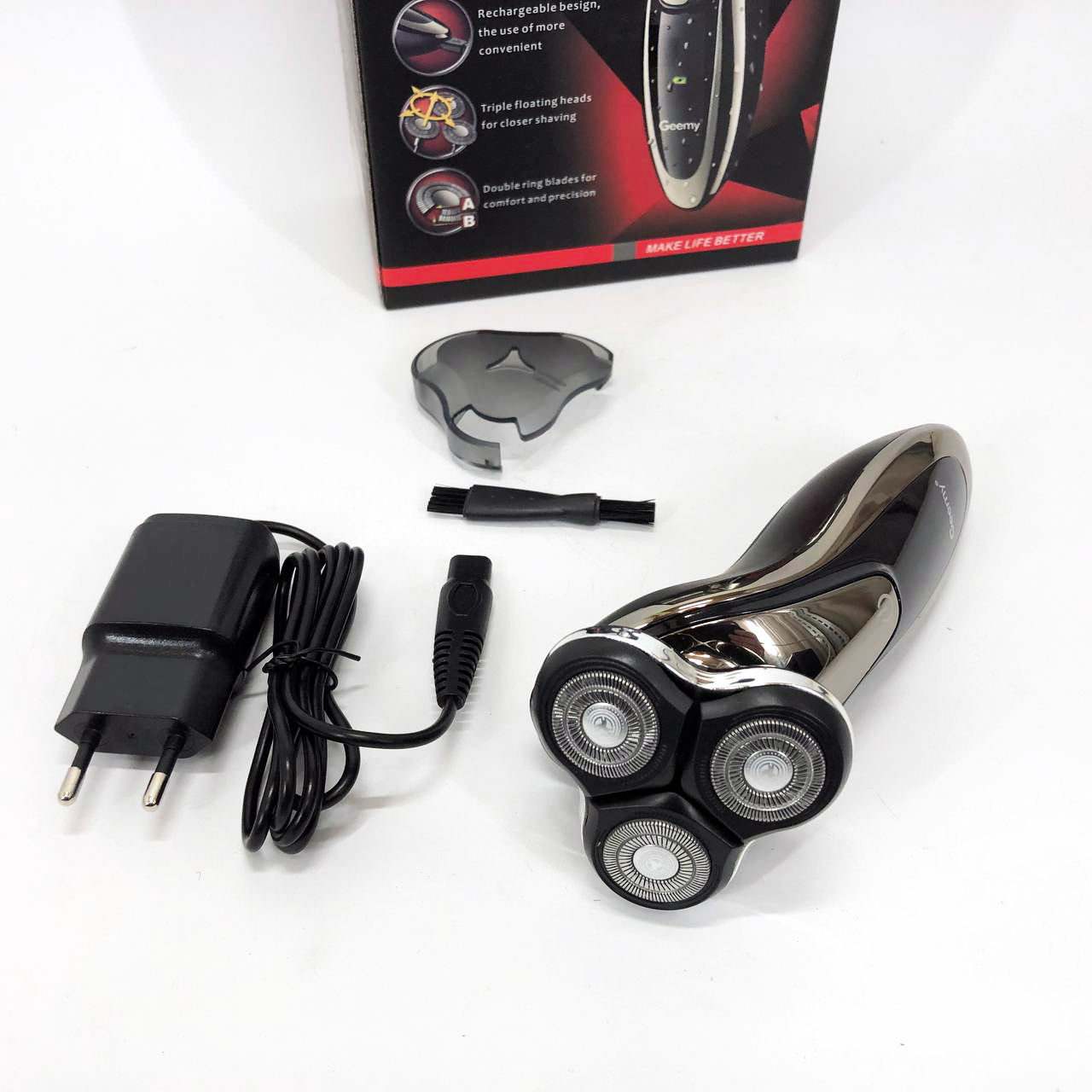 Електробритва Gemei GM-7719 Акумуляторна Електрична Бритва, Машинка для гоління триммер — изображение 12
