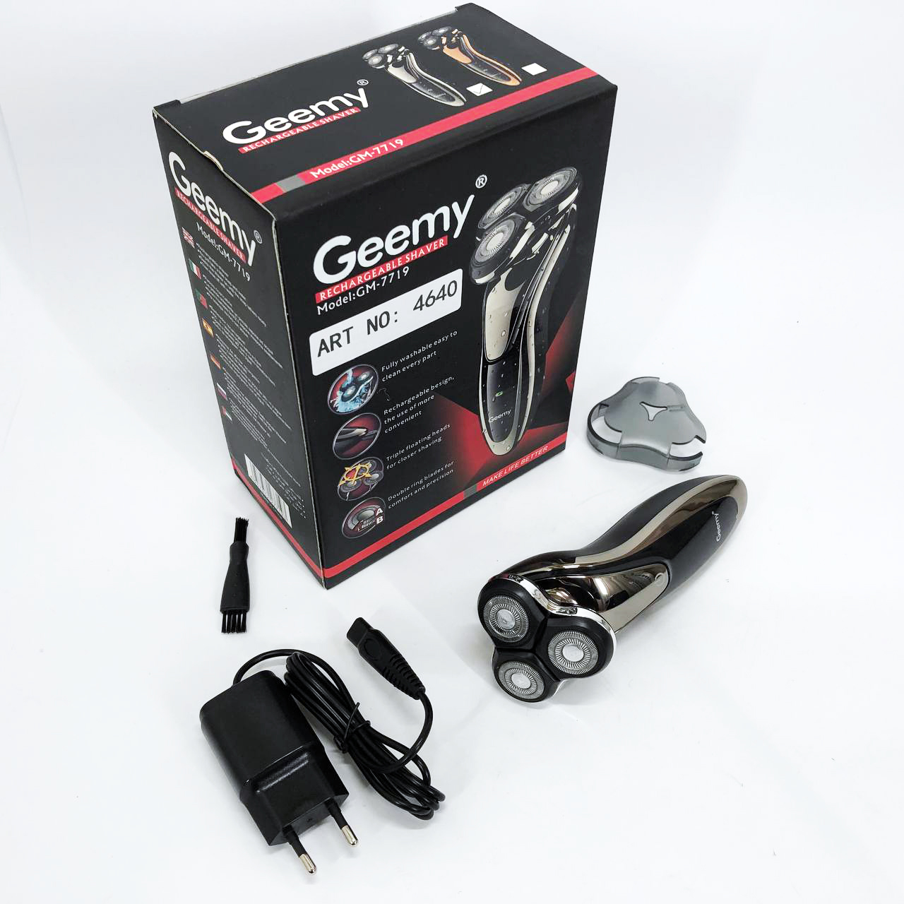 Електробритва Gemei GM-7719 Акумуляторна Електрична Бритва, Машинка для гоління триммер — изображение 4