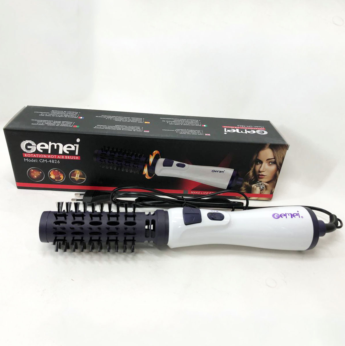 Фен-щітка Gemei GM-4826 — об'ємна укладка і дбайлива сушка — изображение 5