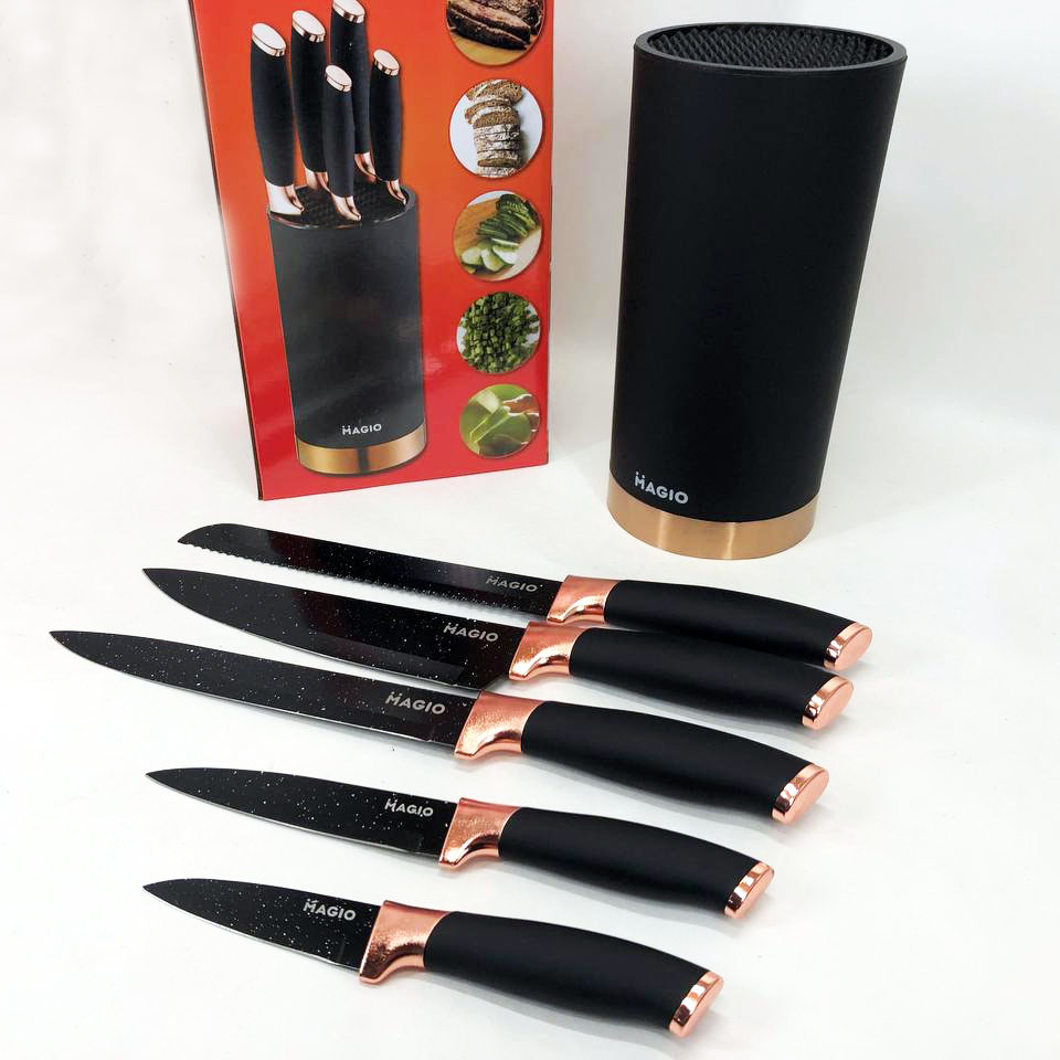 Набір ножів універсальний кухонний Magio MG-1091, набір кухарських ножів, кухонні ножі — изображение 7