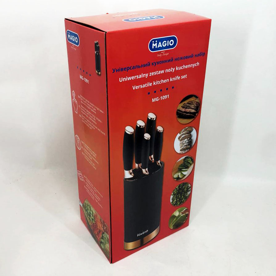 Набір ножів універсальний кухонний Magio MG-1091, набір кухарських ножів, кухонні ножі — изображение 4