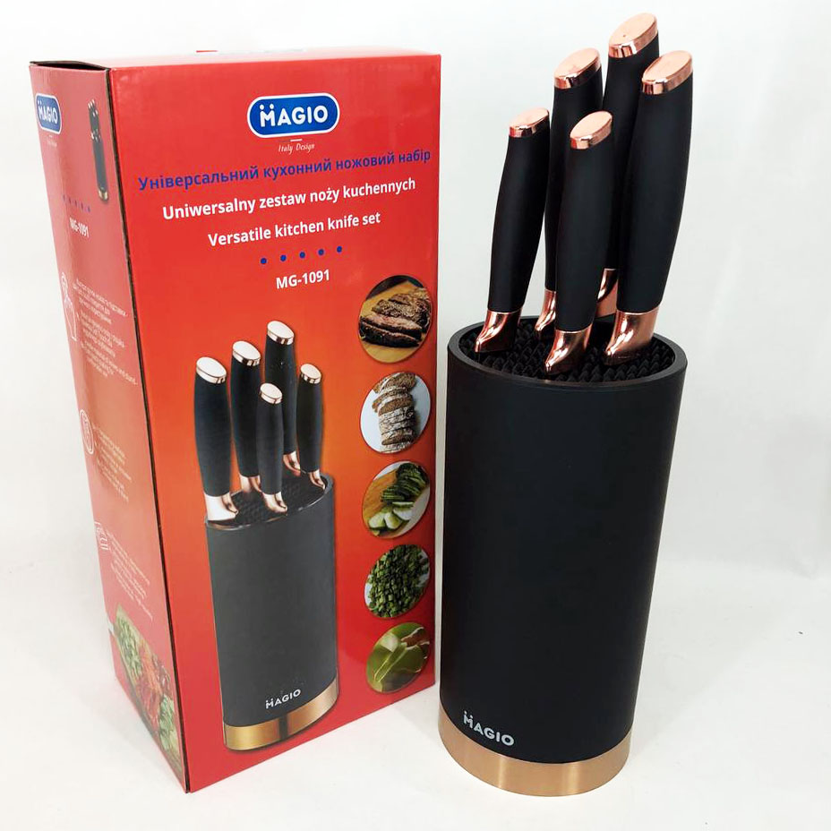 Набір ножів універсальний кухонний Magio MG-1091, набір кухарських ножів, кухонні ножі — изображение 2