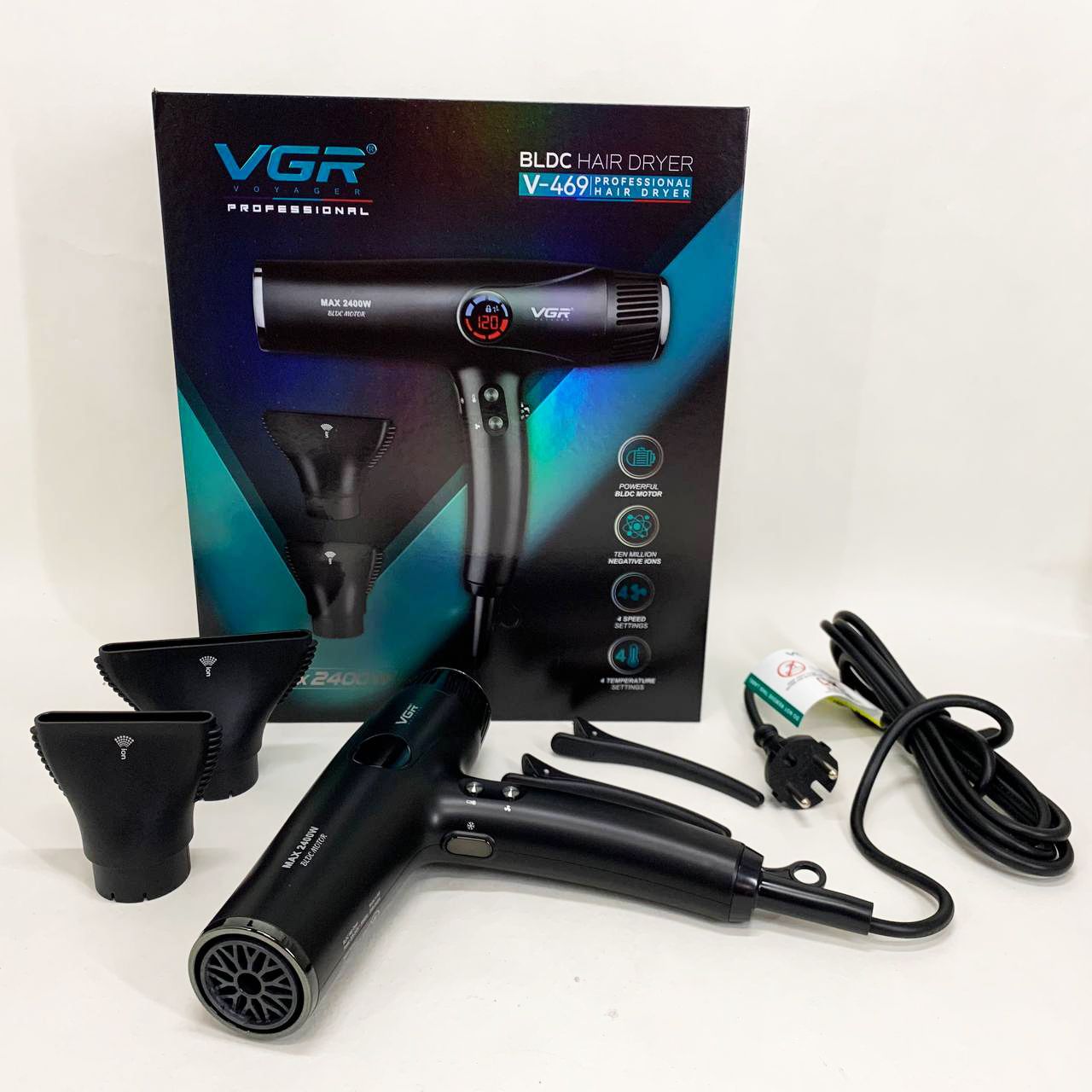 Фен VGR V-469 2400Вт — BLDC 110000 об/хв, 4 режими — изображение 5