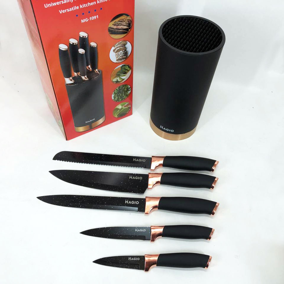 Набір ножів універсальний кухонний Magio MG-1091, набір кухарських ножів, кухонні ножі — изображение 6