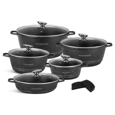 Набір посуду Edenberg EB-12911 з турбоіндукційним дном та мармуровим покриттям 10 предметів