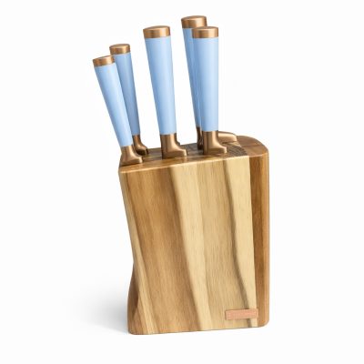 Набір кухонних ножів Edenberg EB-11029 з дерев'яною підставкою 7 предметів Blue