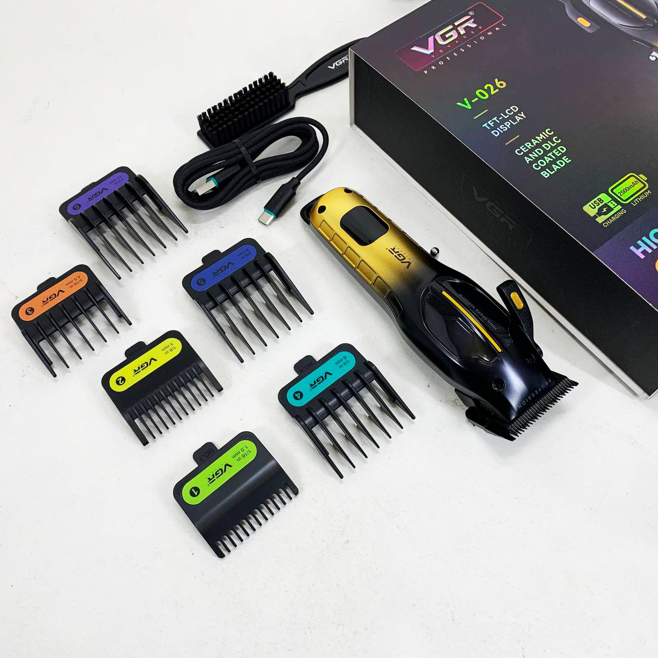 Машинка для стрижки VGR V-026 GOLD — 150 хв автономної роботи, металевий корпус — изображение 10