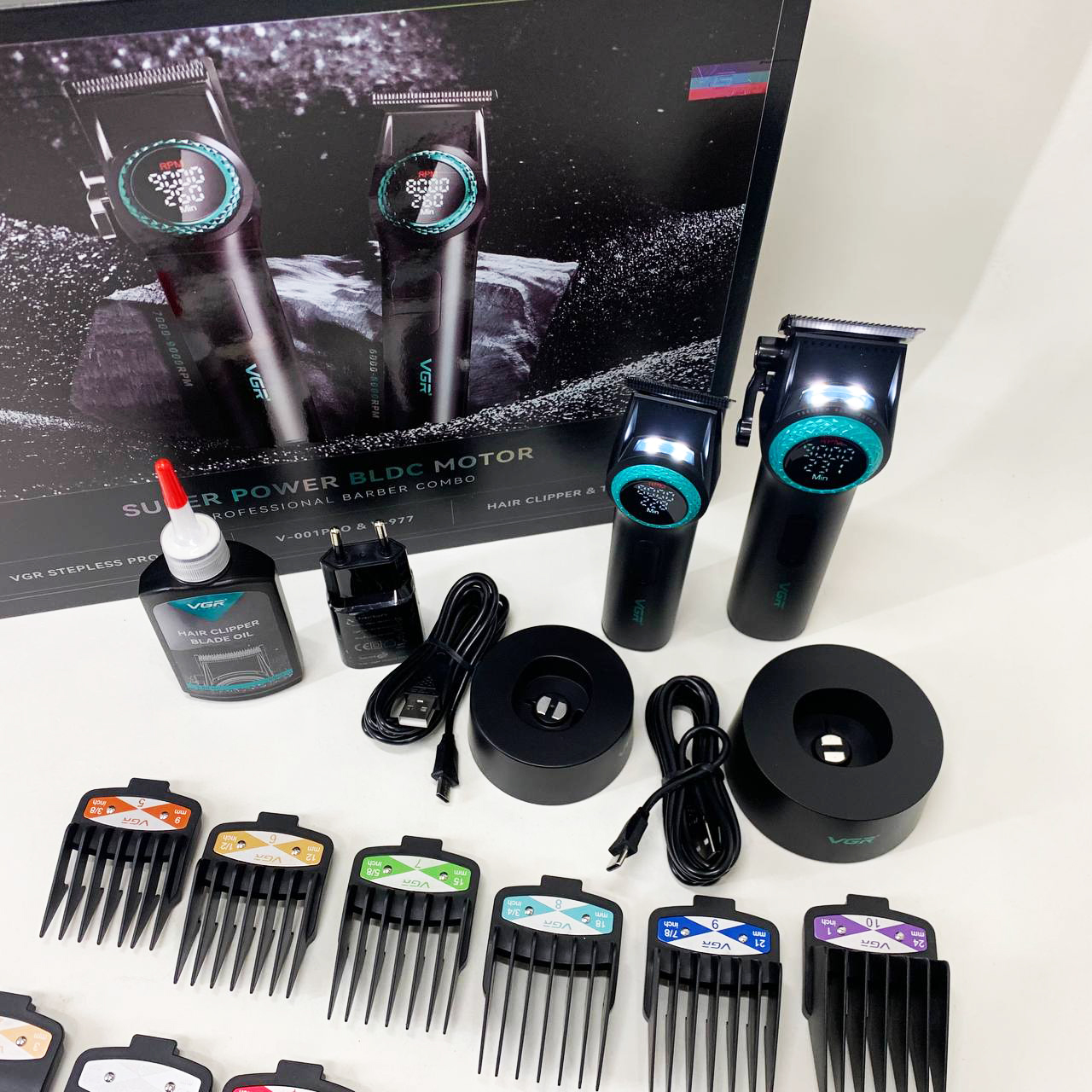 Набір машинка і триммер VGR V-001 & V-977 — до 300 хв роботи — изображение 4