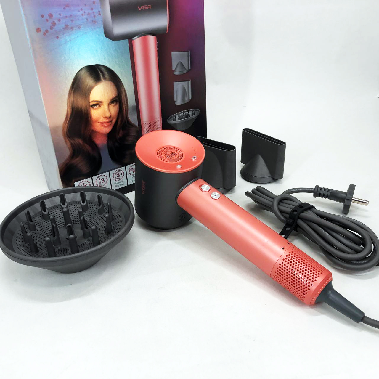 Професійний фен VGR V-440 — BLDC 1400 Вт, іонізація — изображение 8