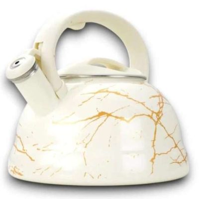 Емальований чайник Edenberg EB-12610 зі свистком та антипригарним покриттям 3л White