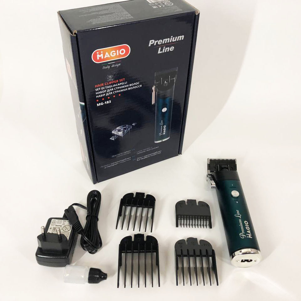 Машинка для стрижки Magio MG-183 — акумуляторна, DLC-лезо, 210 хв — изображение 2