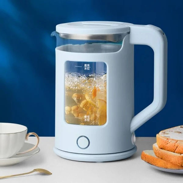 Електрочайник Rainberg RB-2220 скляний дисковий прозорий. Чайник із підсвічуванням 2200 Вт. Колір: білий — изображение 12