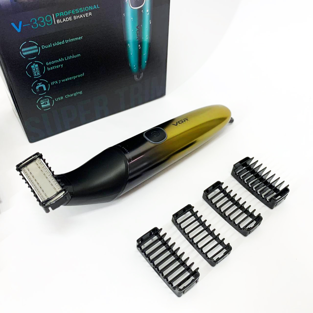 Бритва-триммер для стрижки бороди та вусів VGR V-339 GOLD — изображение 16
