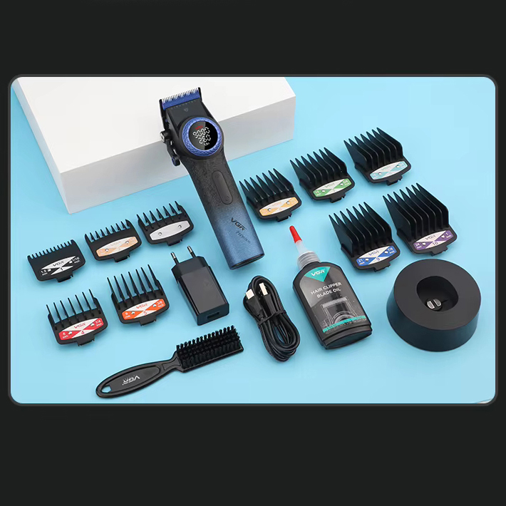 Машинка для стрижки VGR V-001 — до 9000 об/хв, LED-дисплей, 10 насадок — изображение 27