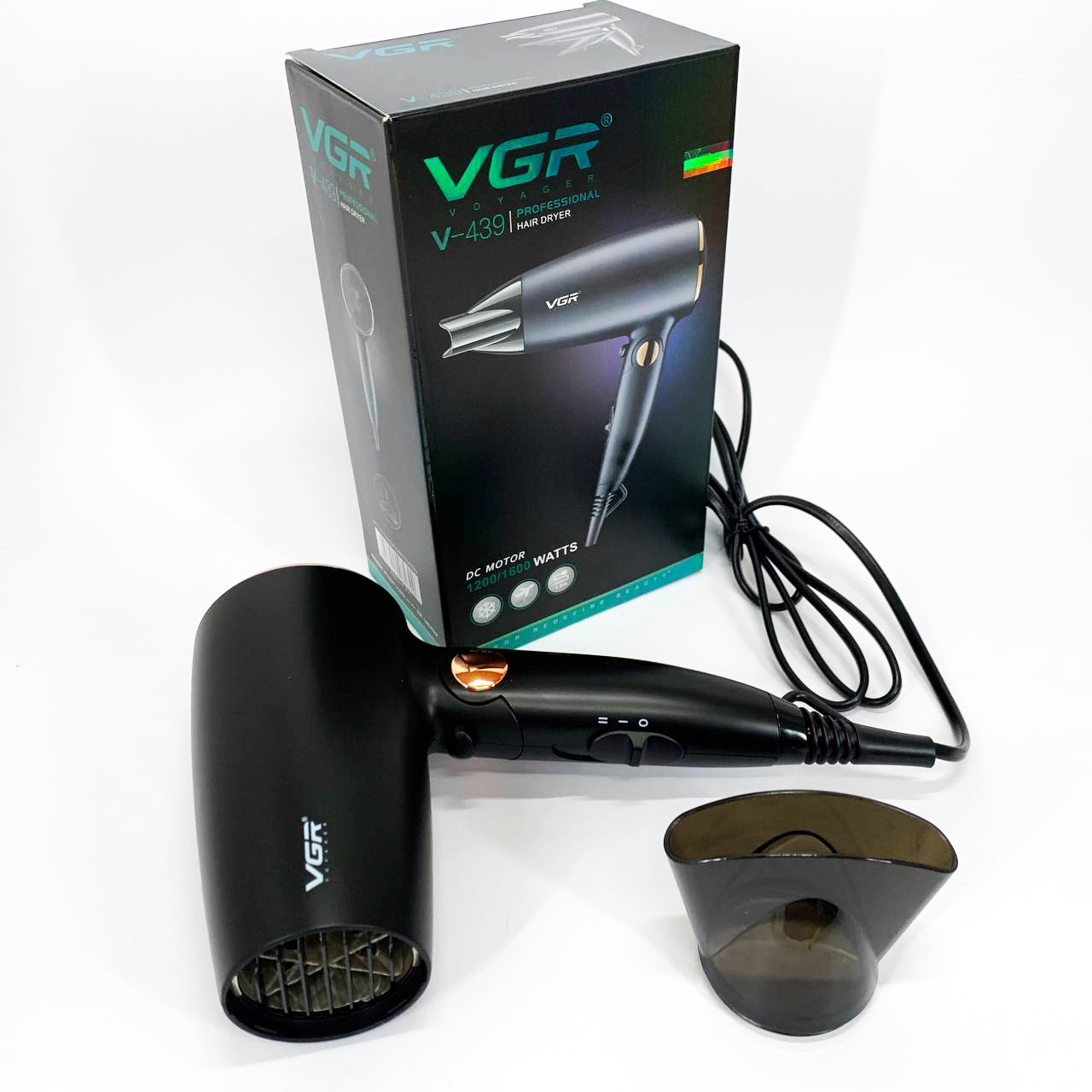 Професійний фен VGR V-439 — компактний, іонізація, 1200–1600 Вт — изображение 7