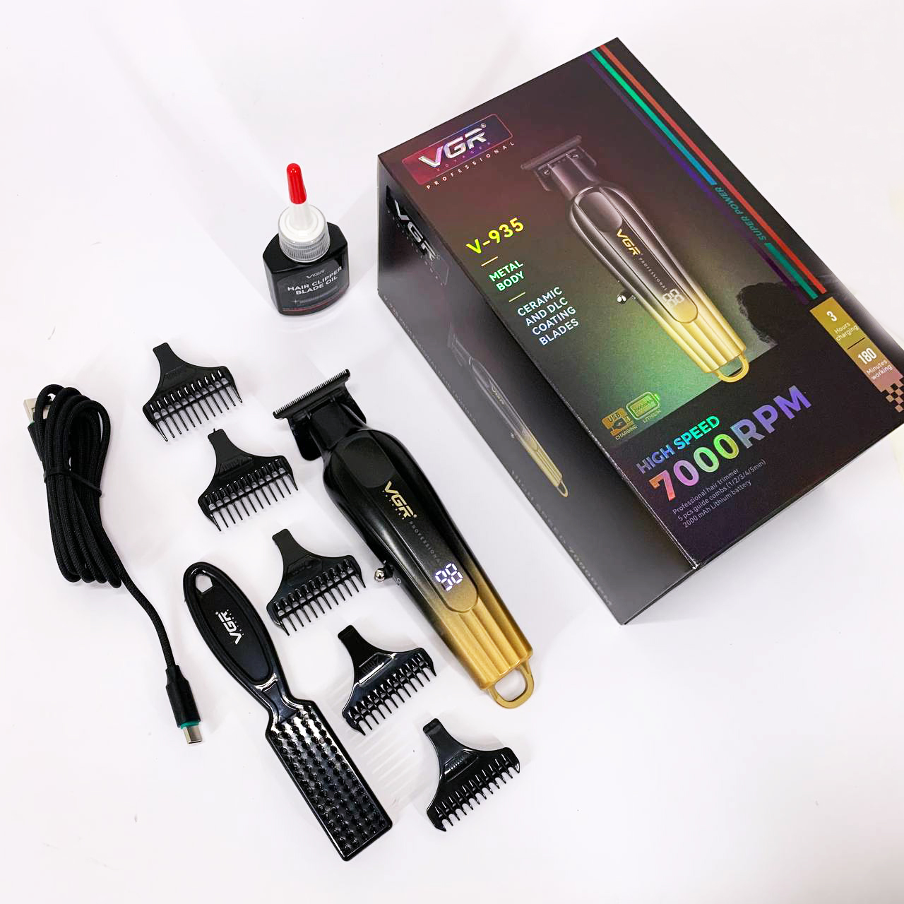 Тример VGR V-935 GOLD — DLC-лезо, 180 хв автономної роботи — изображение 10