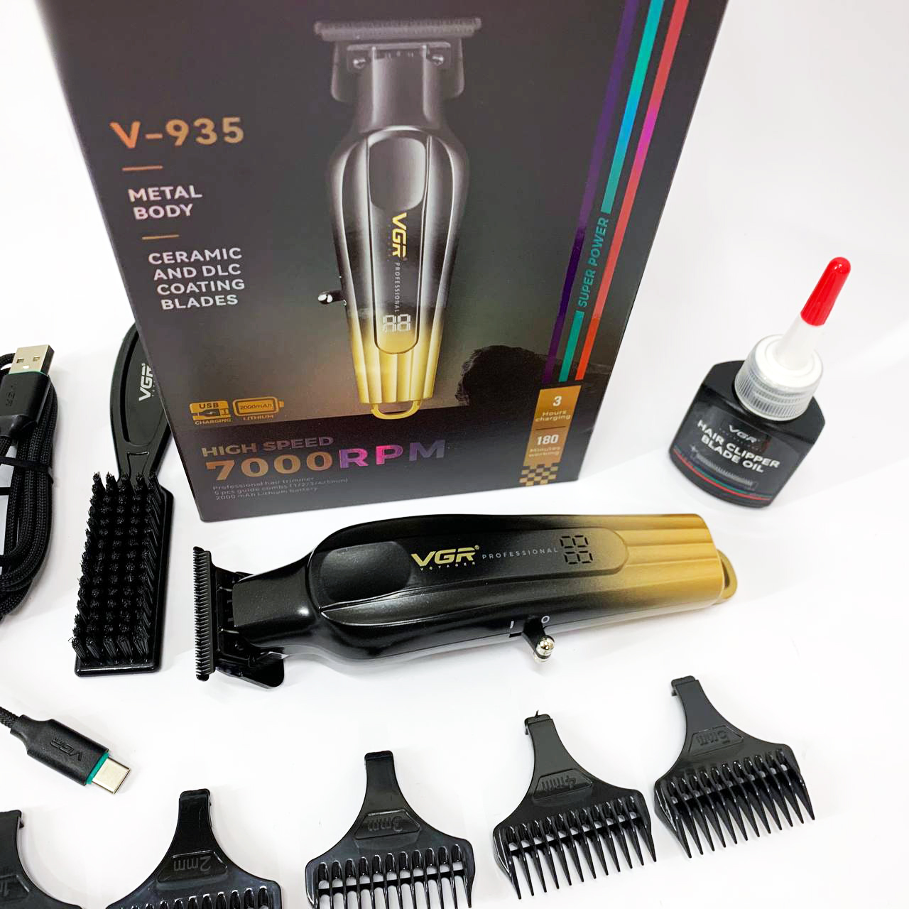 Тример VGR V-935 GOLD — DLC-лезо, 180 хв автономної роботи — изображение 9