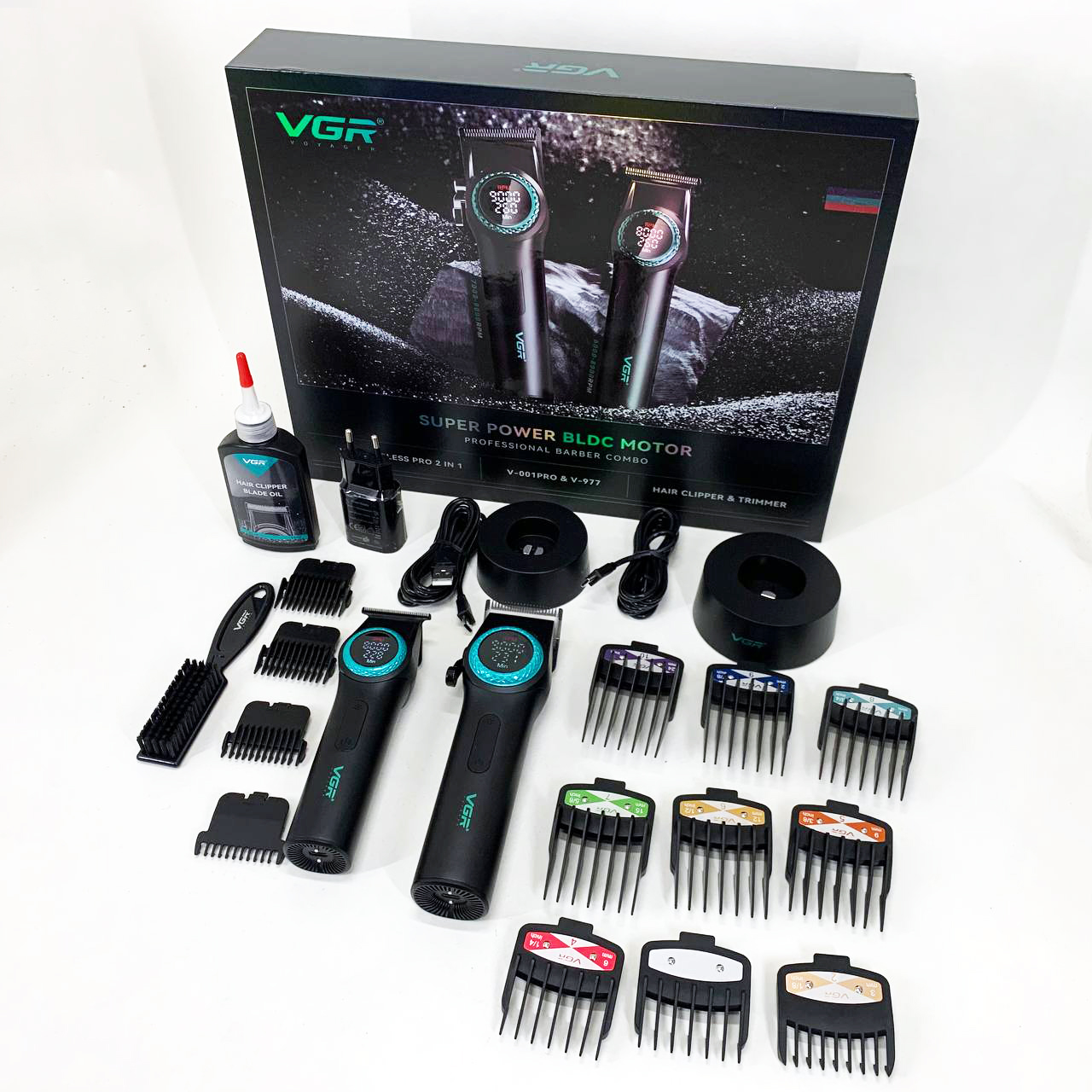 Набір машинка і триммер VGR V-001 & V-977 — до 300 хв роботи — изображение 12