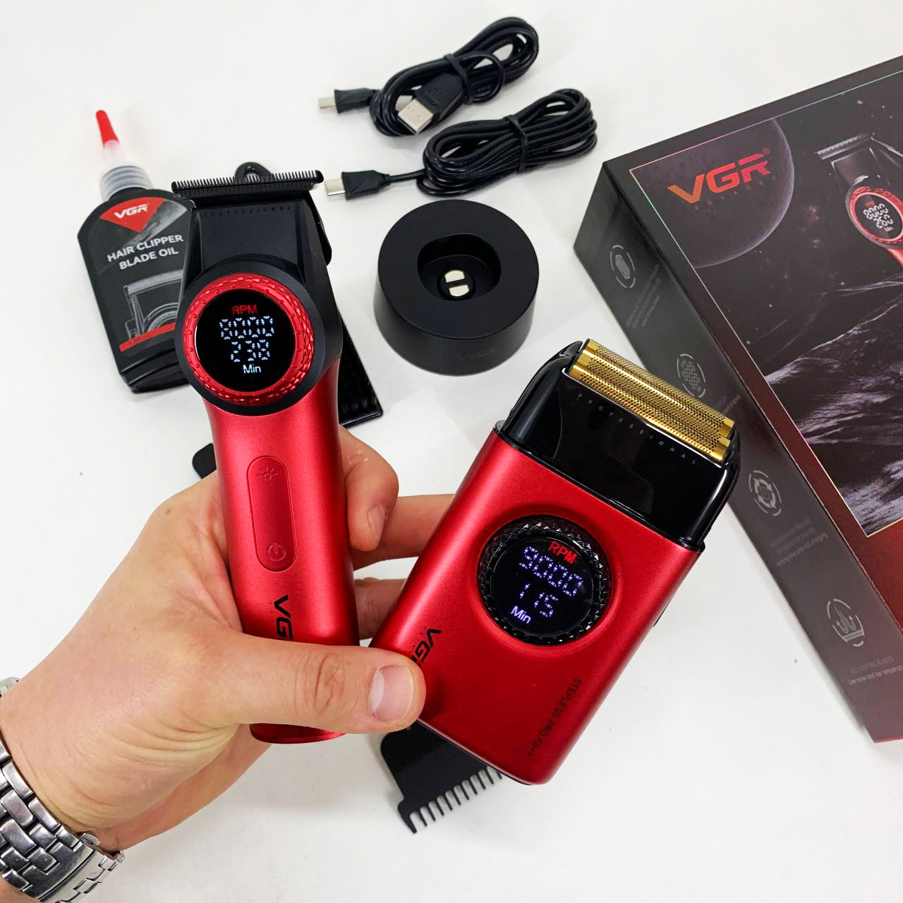 Набір VGR V-977 & V-377 — 2 в 1, DLC-лезо і до 300 хв роботи — изображение 7