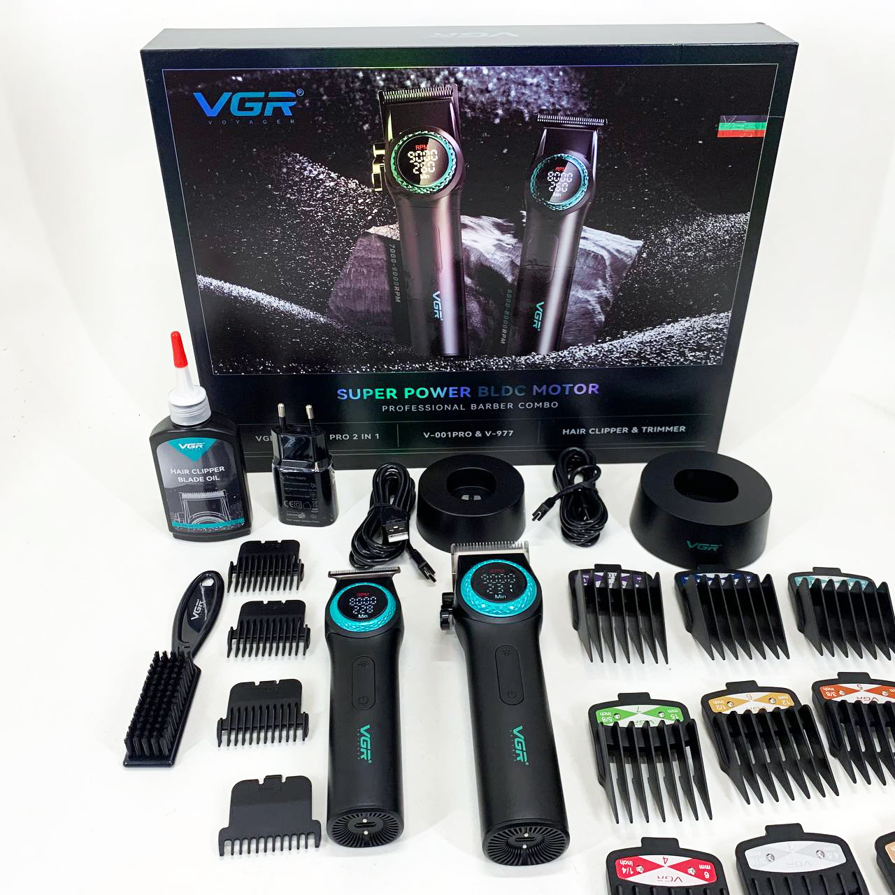 Набір машинка і триммер VGR V-001 & V-977 — до 300 хв роботи — изображение 13