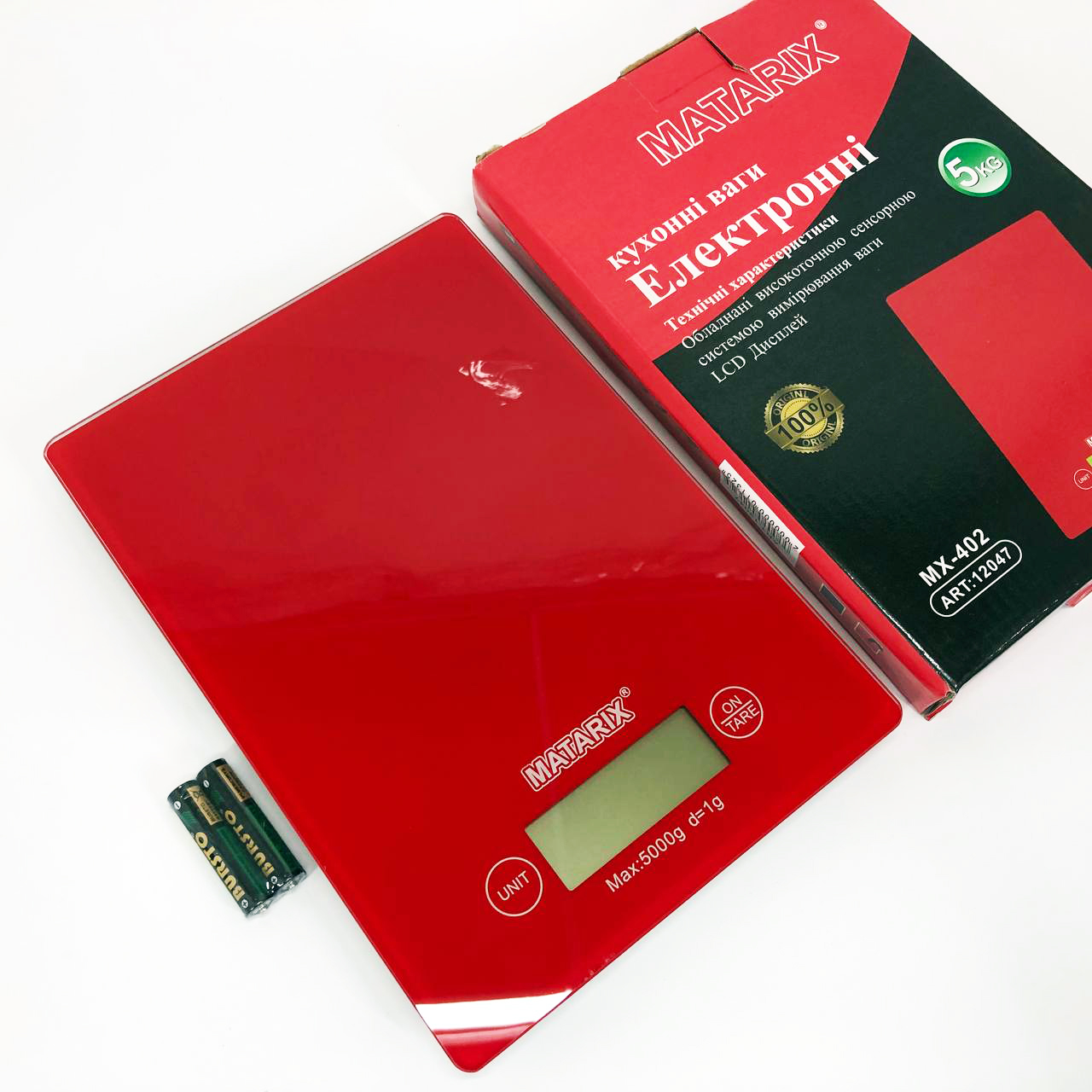 Кухонні ваги MATARIX MX-402 — 5 кг, ЖК‑дисплей, скляна платформа — изображение 6